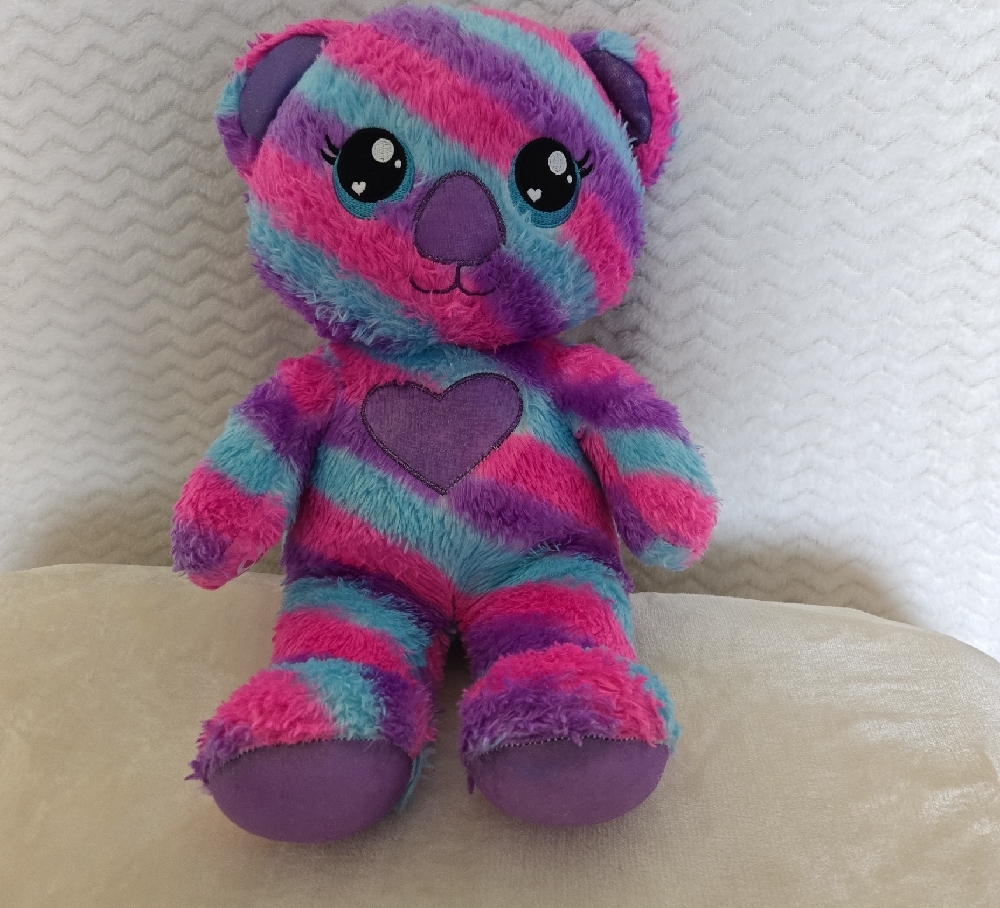 Colorful Striped Plush Bear Toy